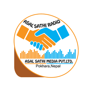 असल साथी रेडियो 98.9 MHz FM Radio Station Logo - Live Streaming from Pokhara, Nepal